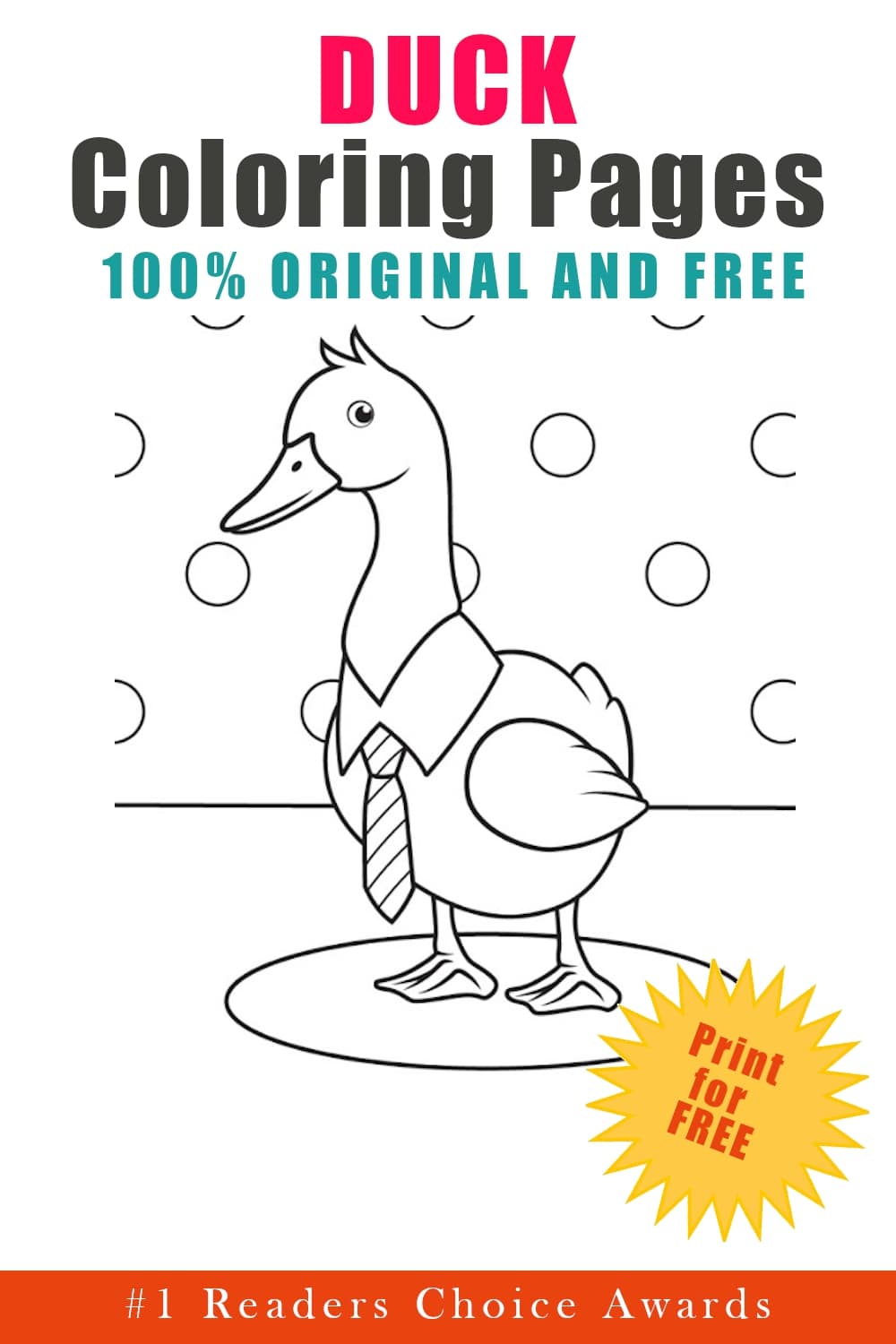 Duck coloring pages book cover