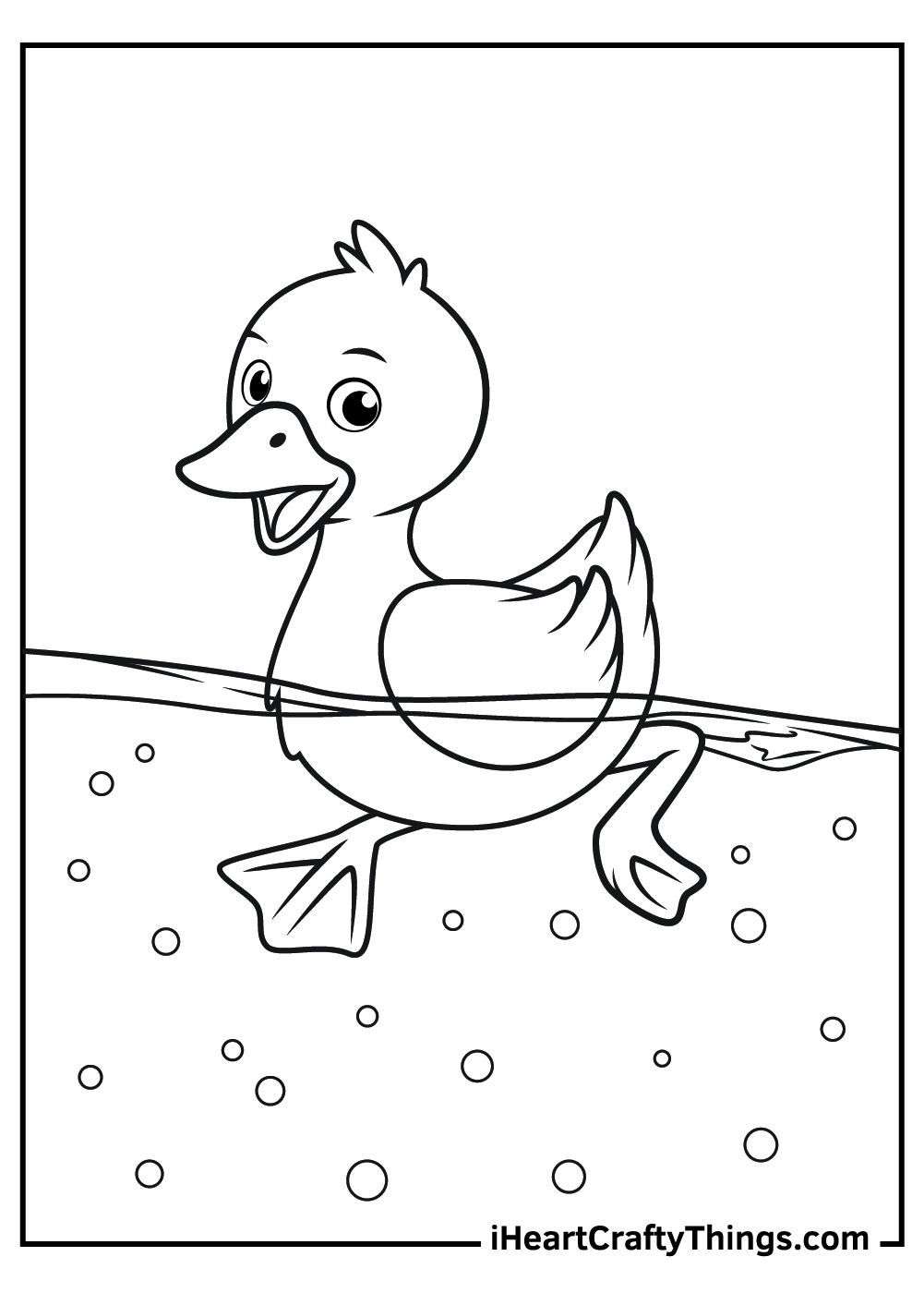 swimming baby duck coloring pages free printable