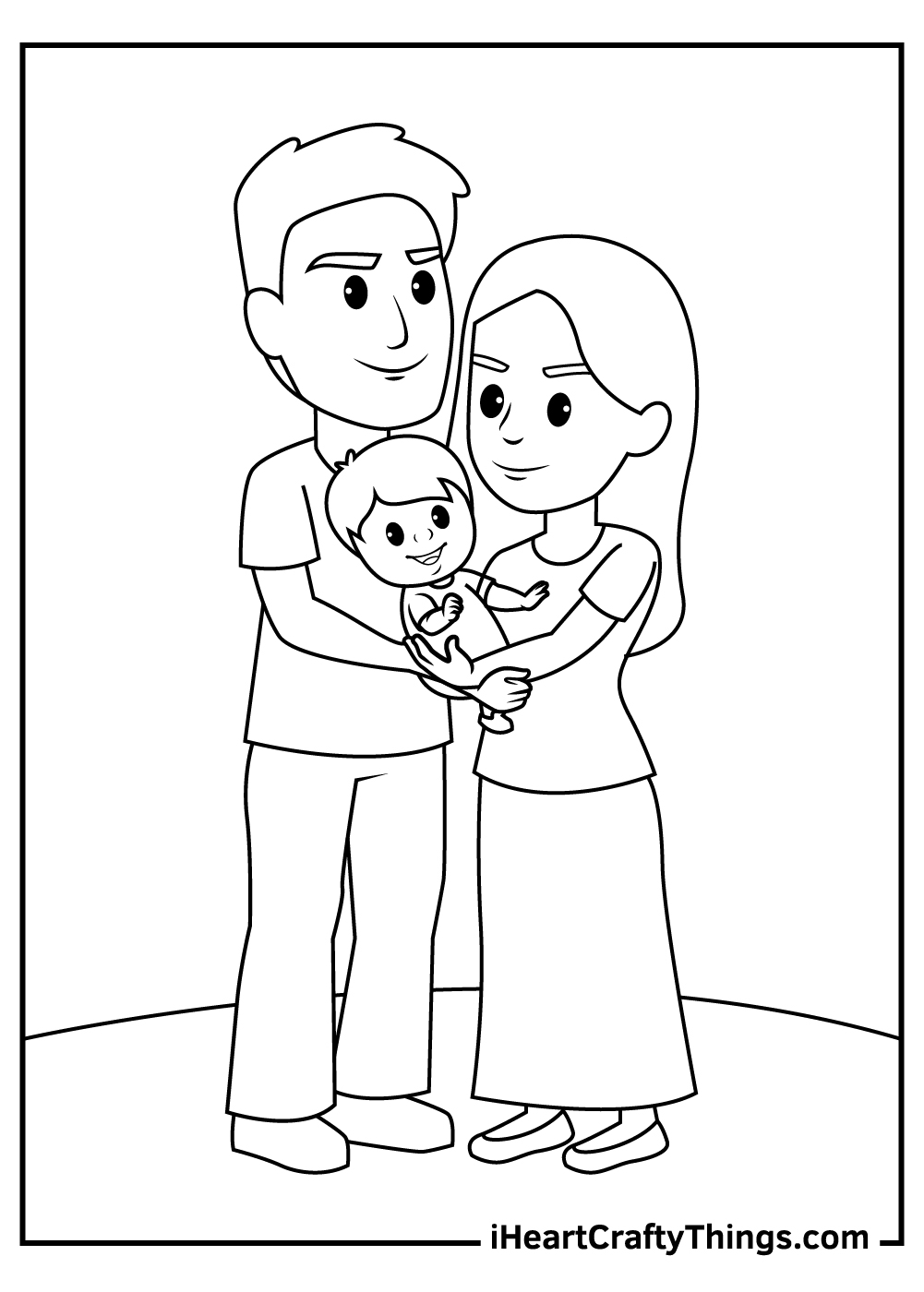 family coloring pages for preschoolers