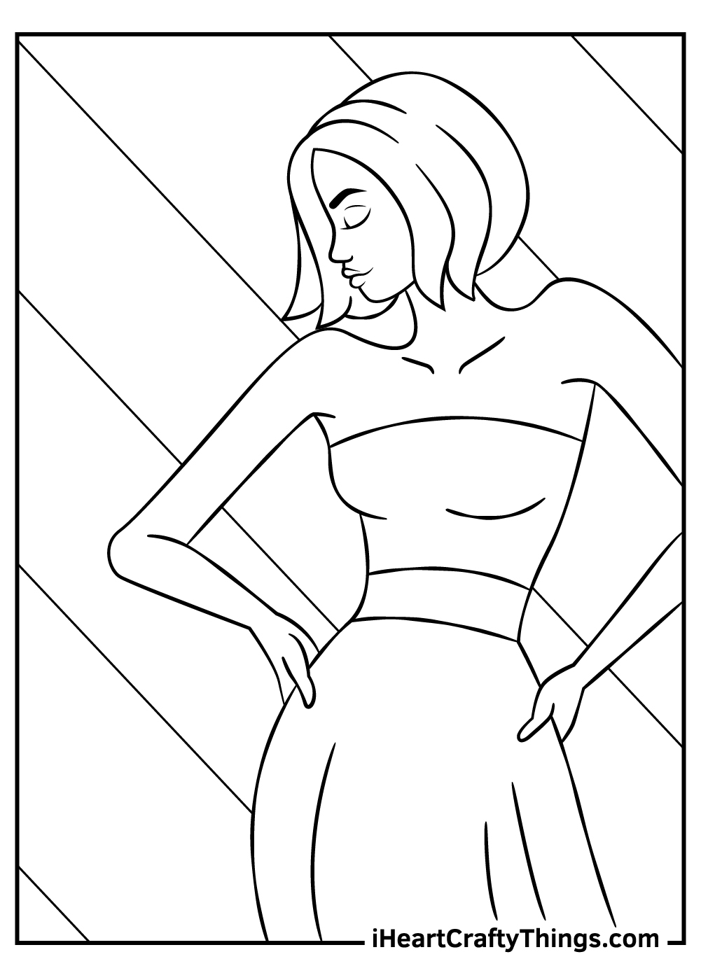 Fashion Show Tracing Pack Coloring Page