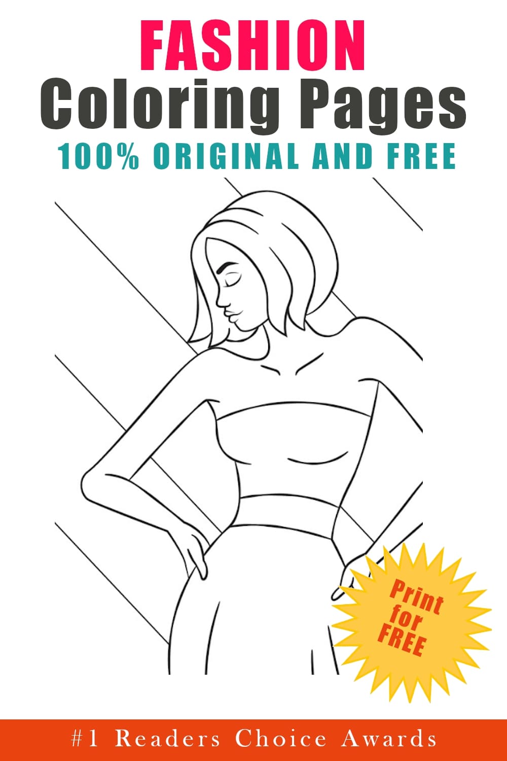 original and free fashion coloring pages