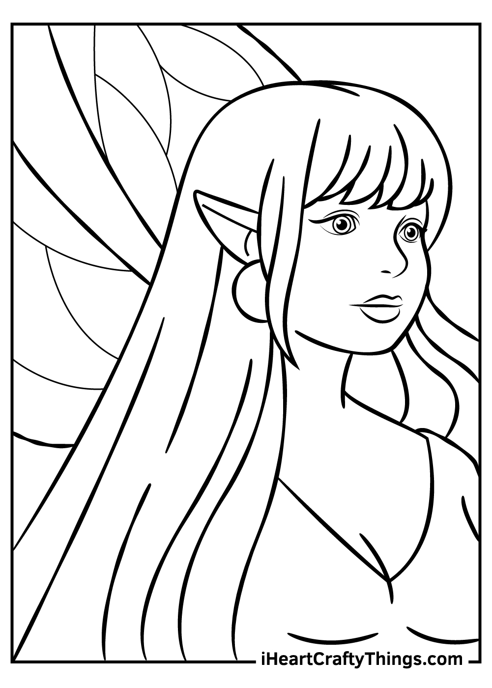 woman elf fantasy coloring pages free download