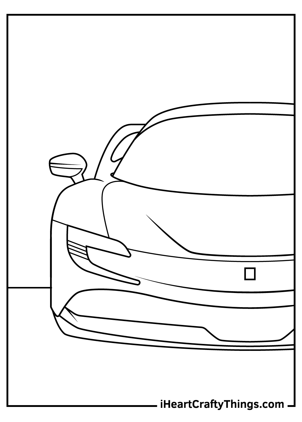 easy black and white ferrari coloring pages free download