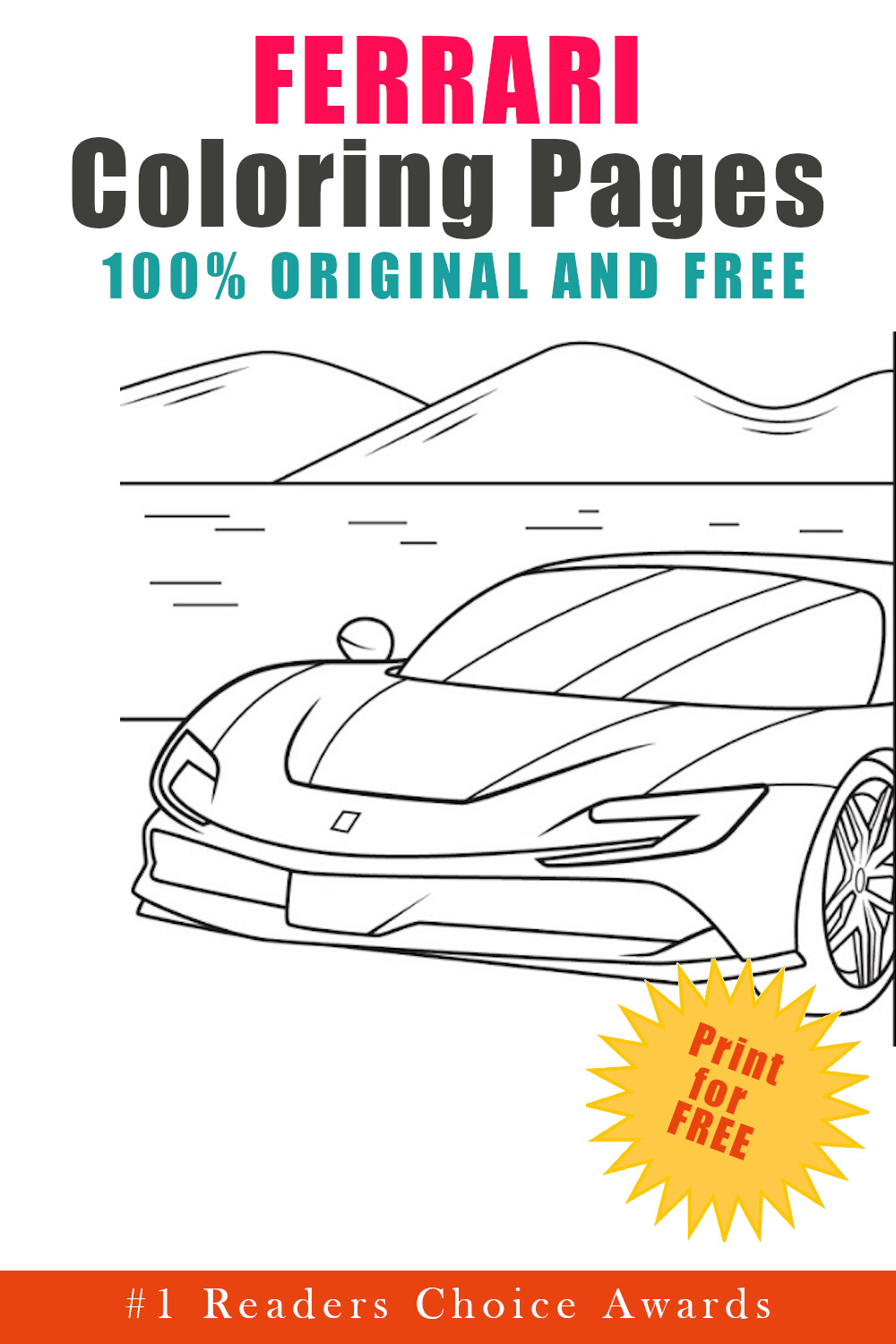 original and free ferrari coloring pages