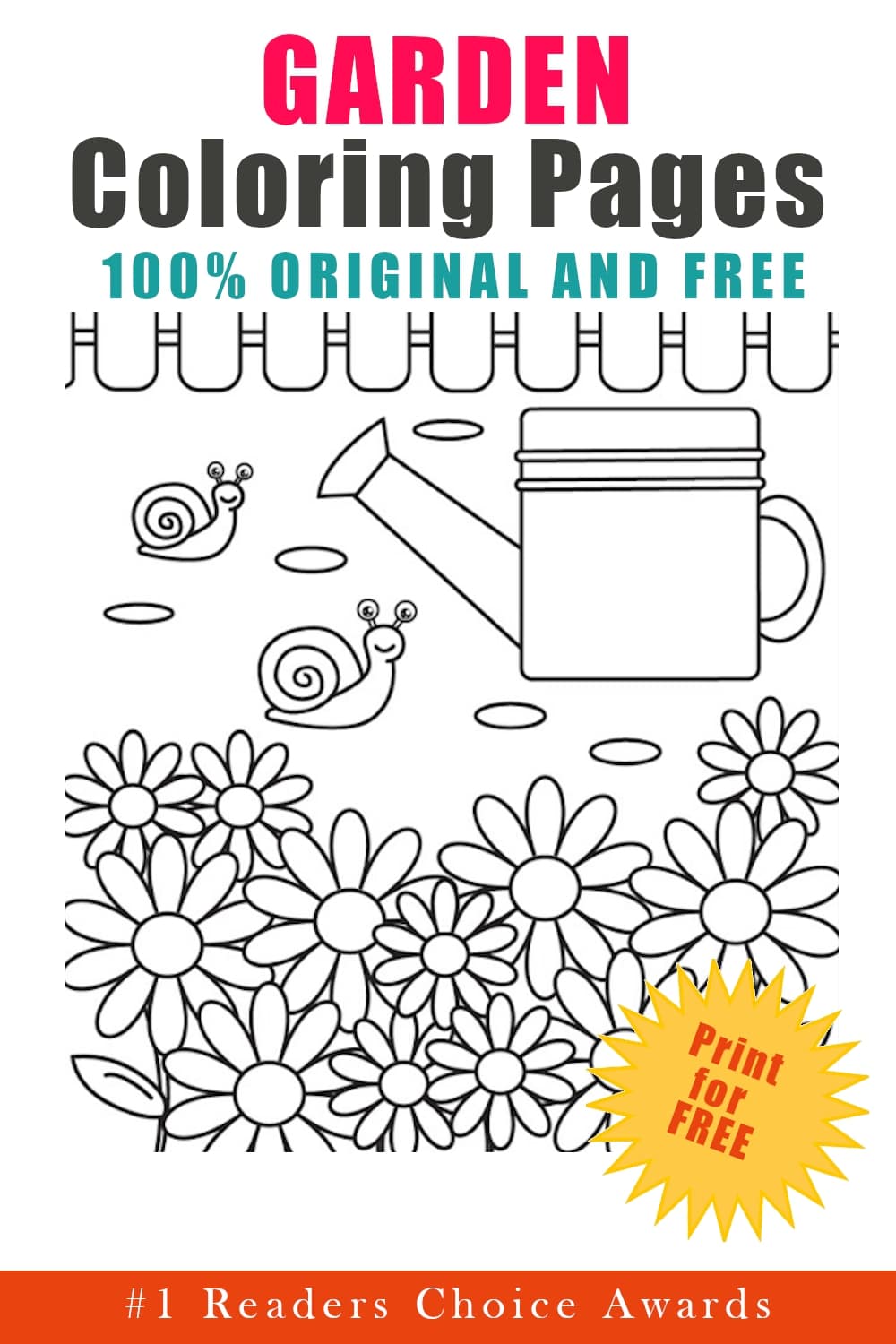 original and free garden coloring pages