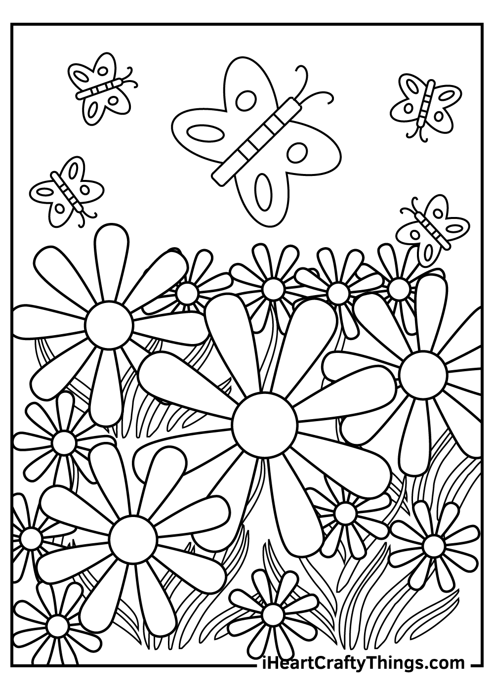 Garden Swirls Coloring Sheet for Adults and Kids 