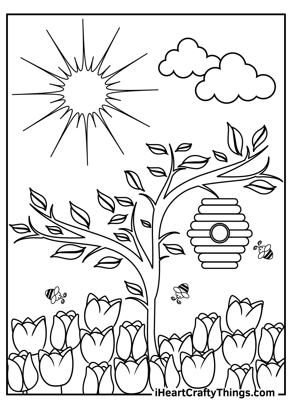 coloring pages of a flower garden