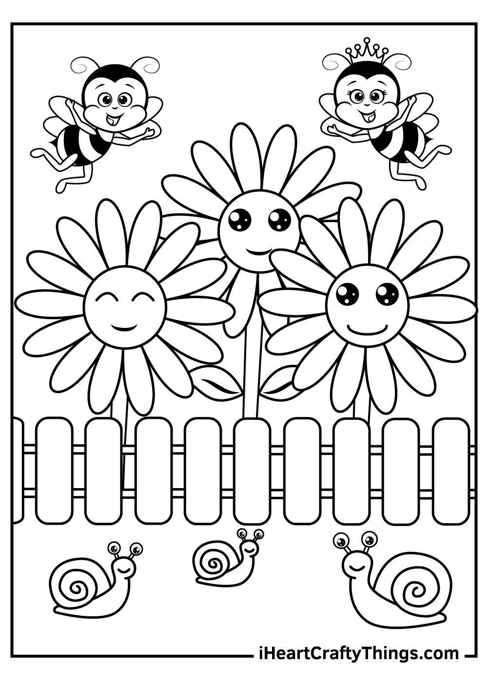 coloring pages of a flower garden