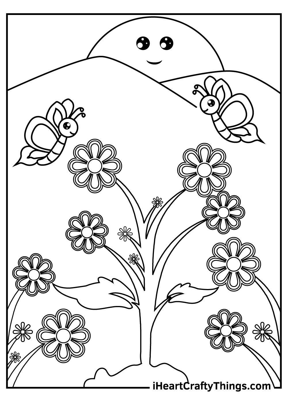 coloring pages of a flower garden