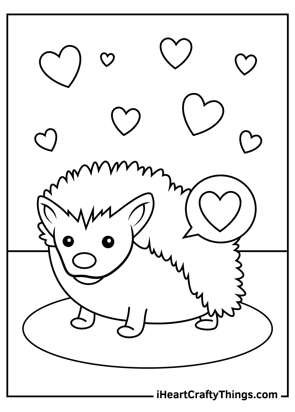 hedgehog in love coloring pages 