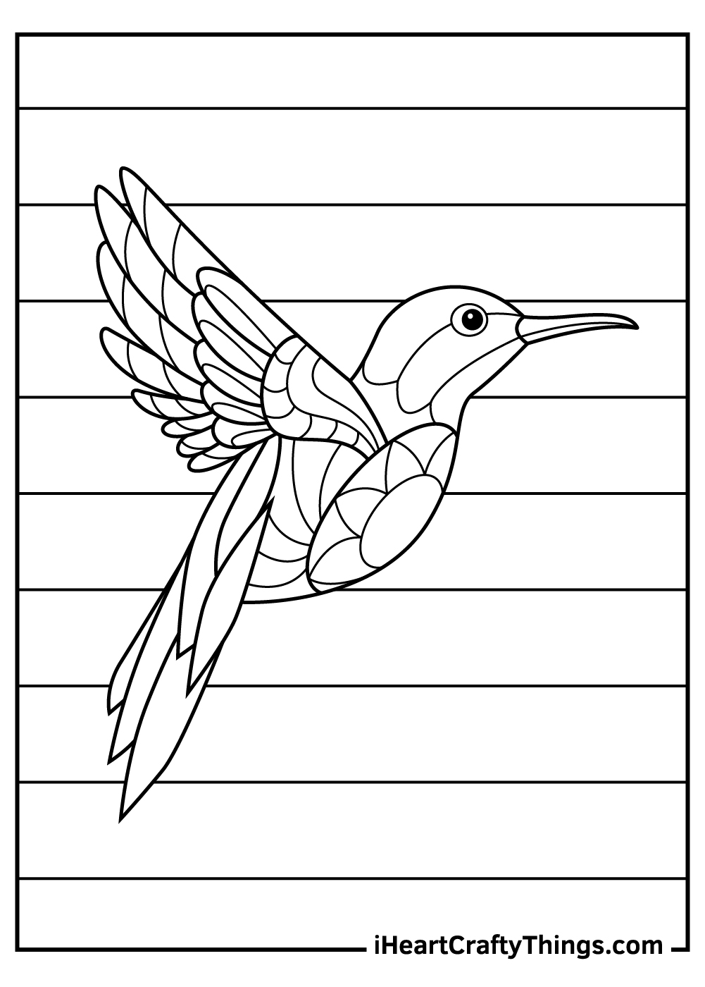 water lily with hummingbird coloring pages