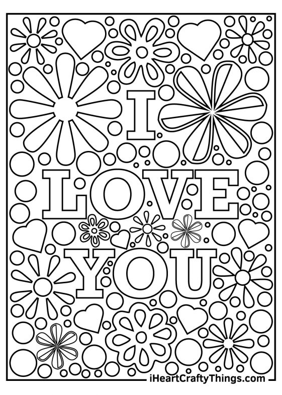 I Love You Coloring Pages (100% Free Printables)