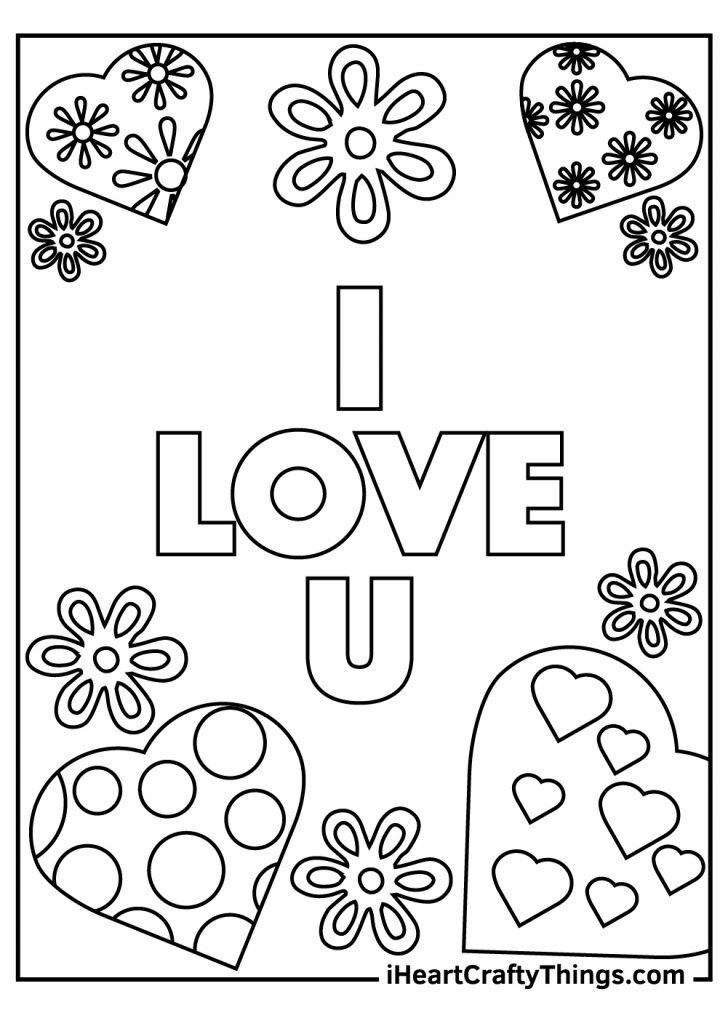I Love You Coloring Pages (100% Free Printables)