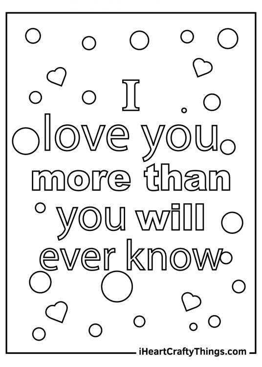 I Love You Coloring Pages (21 Free Printables)