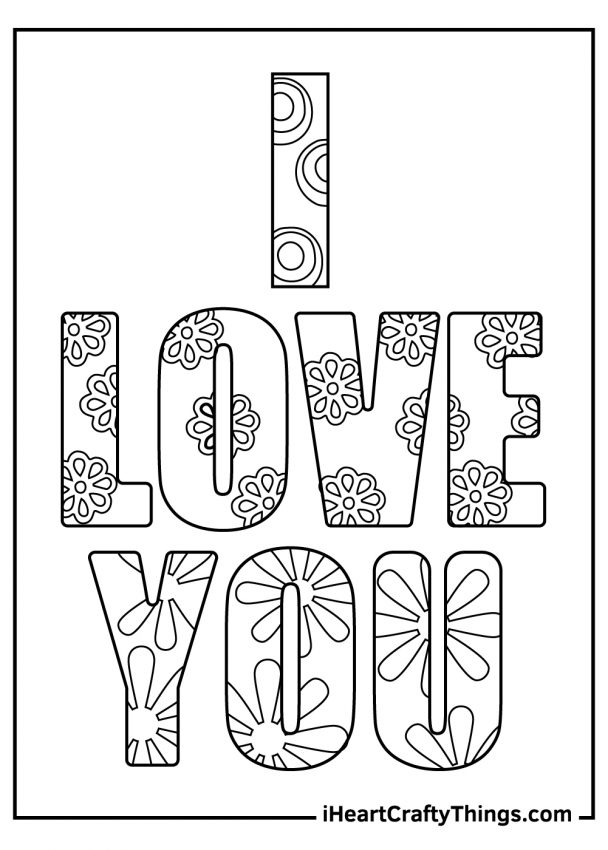 I Love You Coloring Pages (Updated 2022)