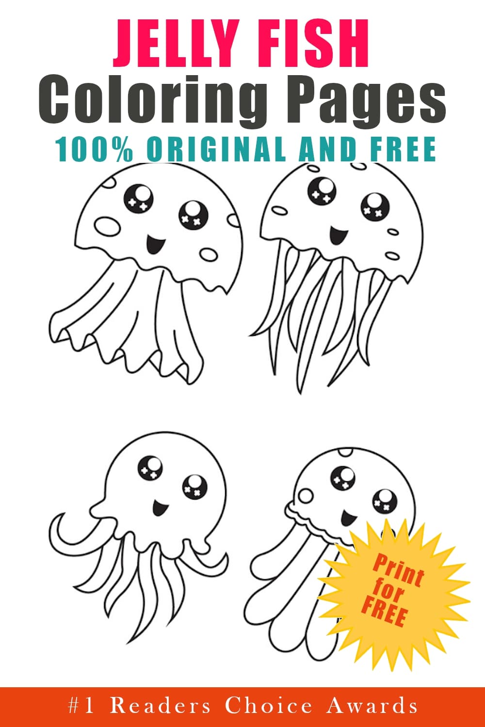 original and free jellyfish coloring pages