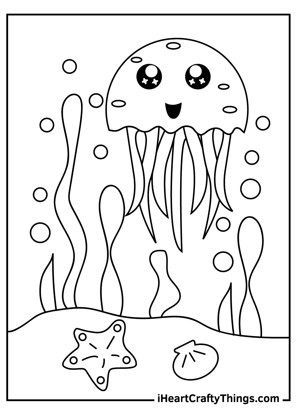 Jellyfish Coloring Sheet Free Printable
