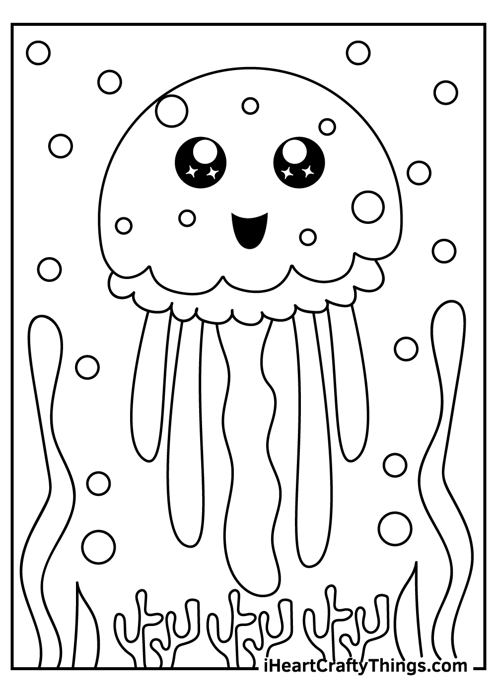 cute easy jellyfish coloring pages for preschool