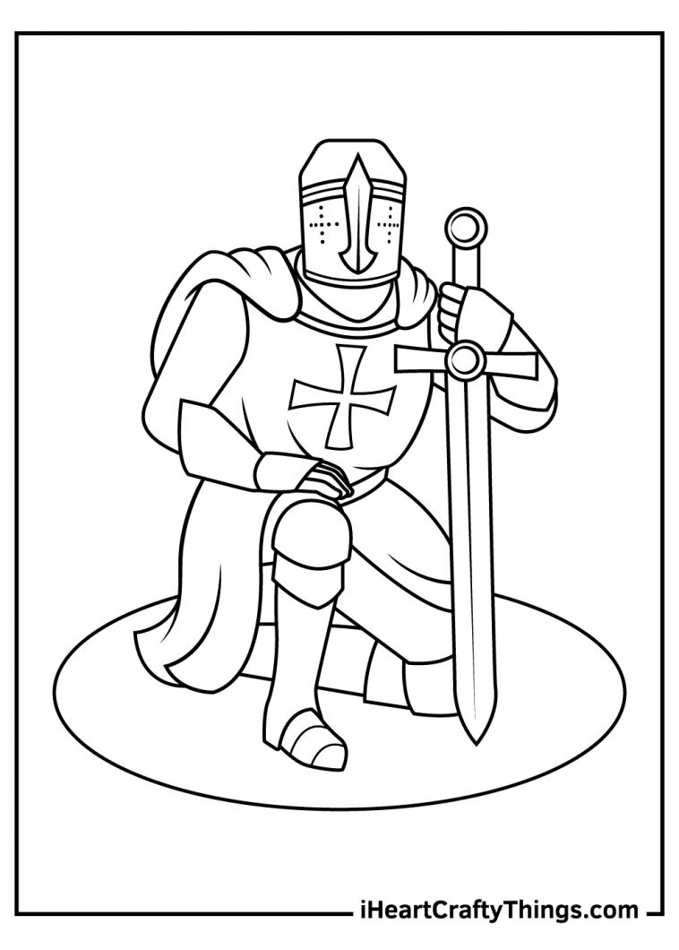 Knight In Armor Coloring Page Printable Coloring Pages