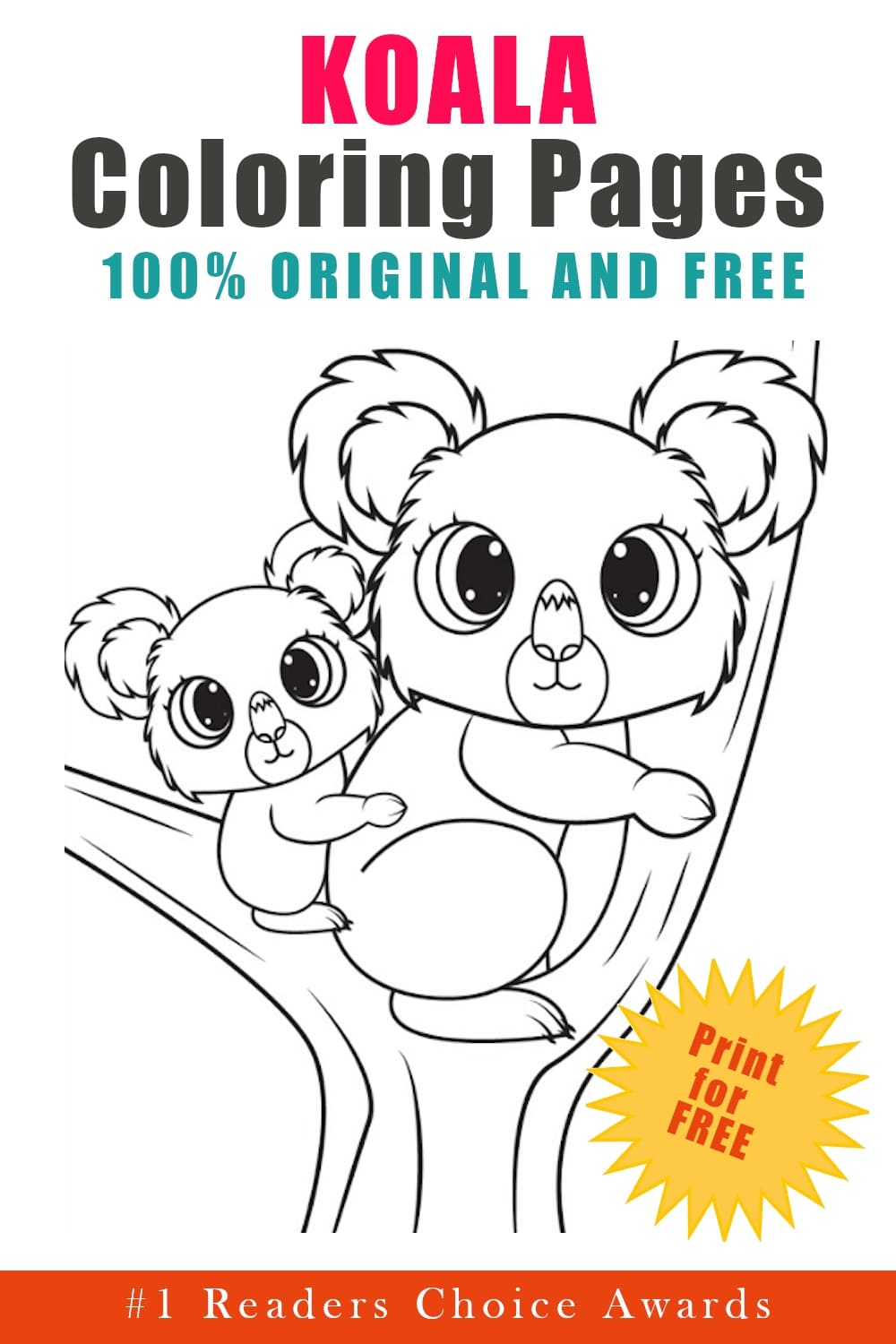 A Girl with a Koala coloring page