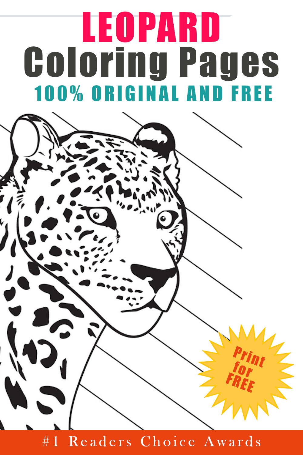 original and free leopard coloring pages