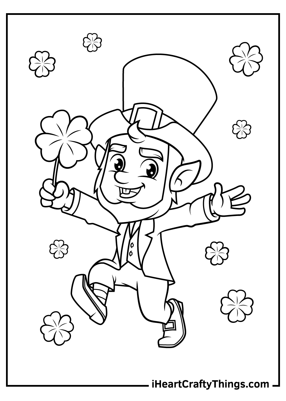 leprechaun and rainbow coloring pages