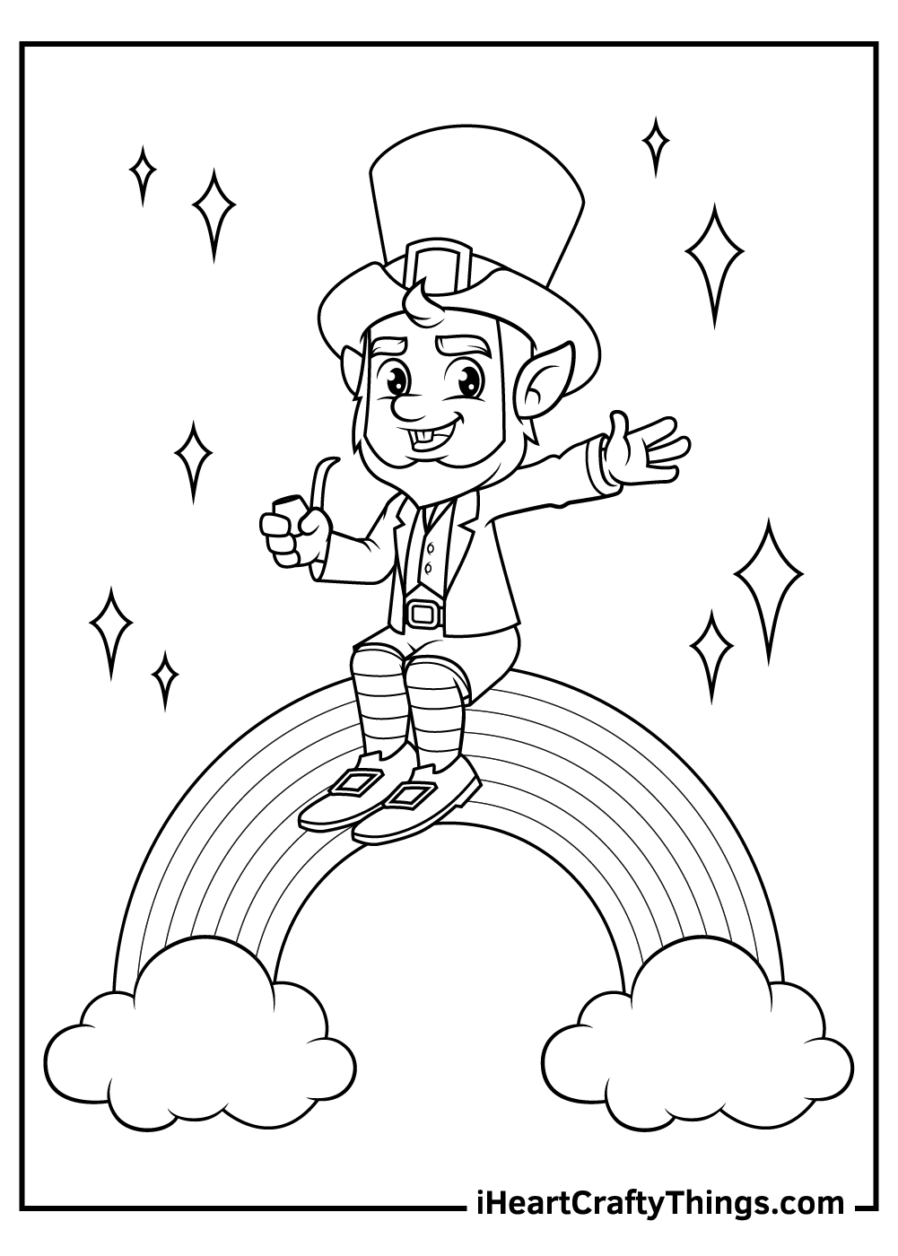 simple leprechaun coloring pages