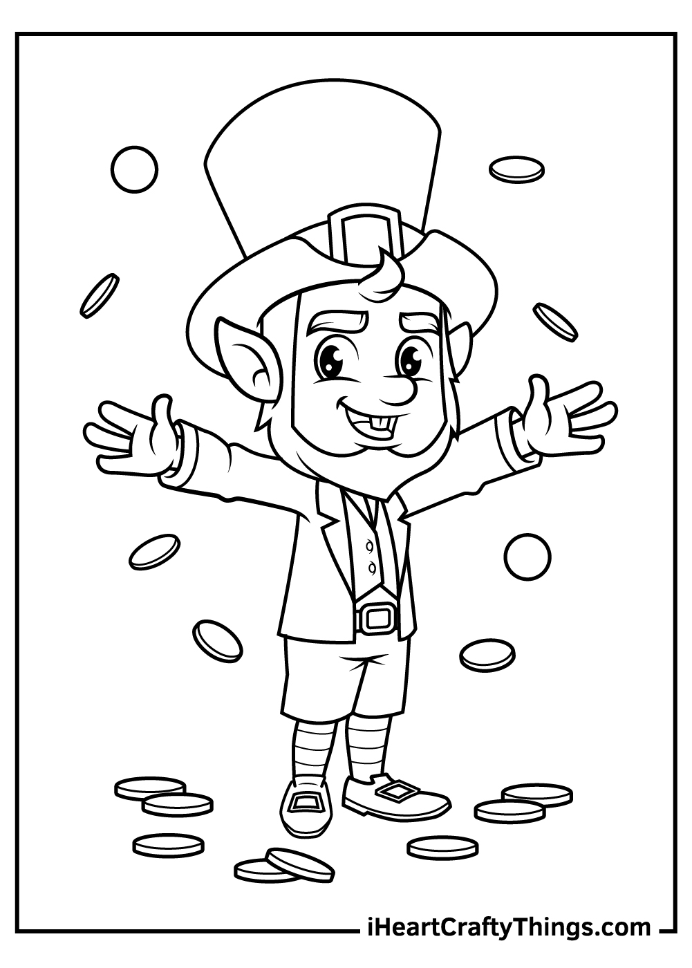 male leprechaun coloring pages