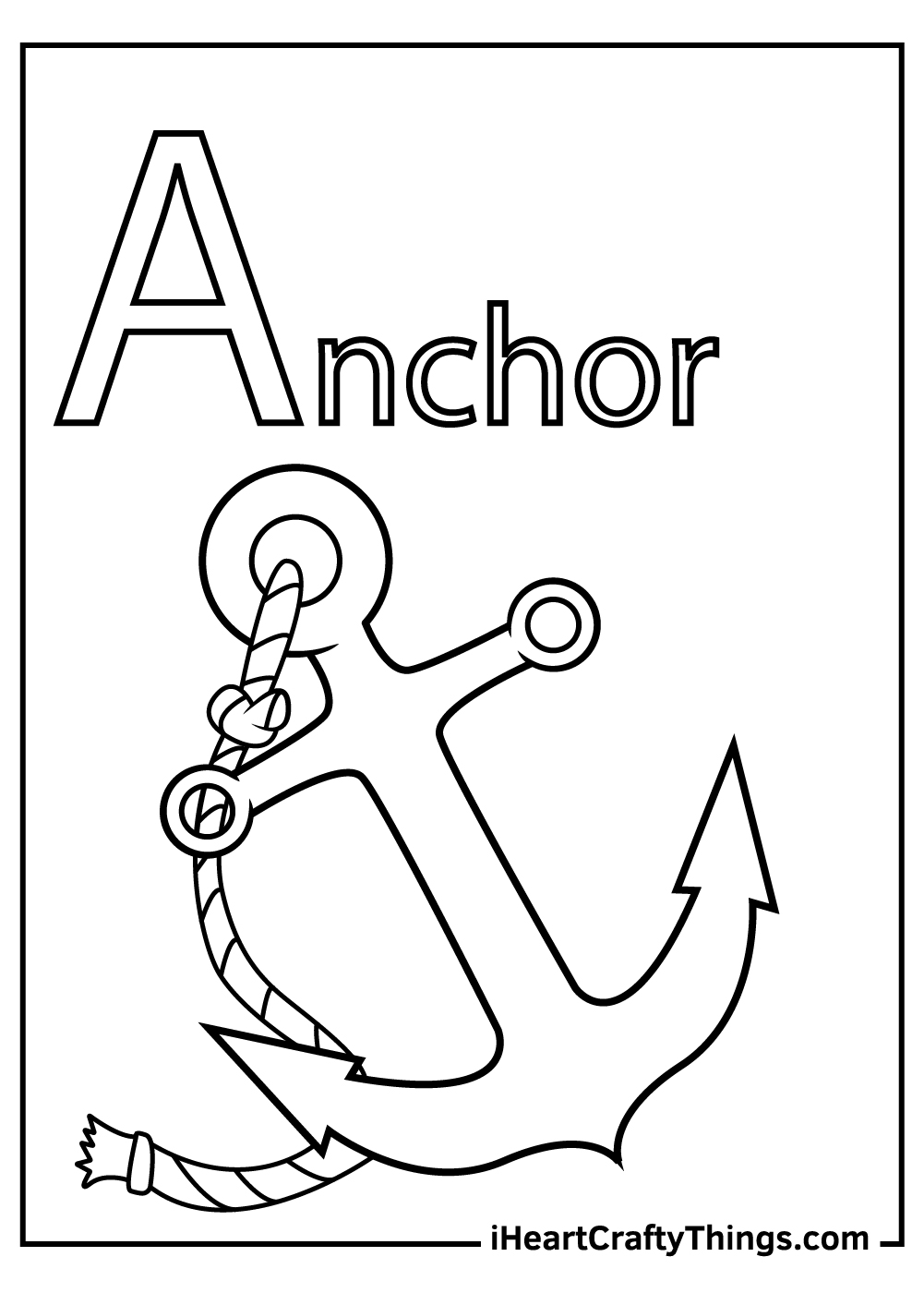 a is for anchor letter a coloring pages 