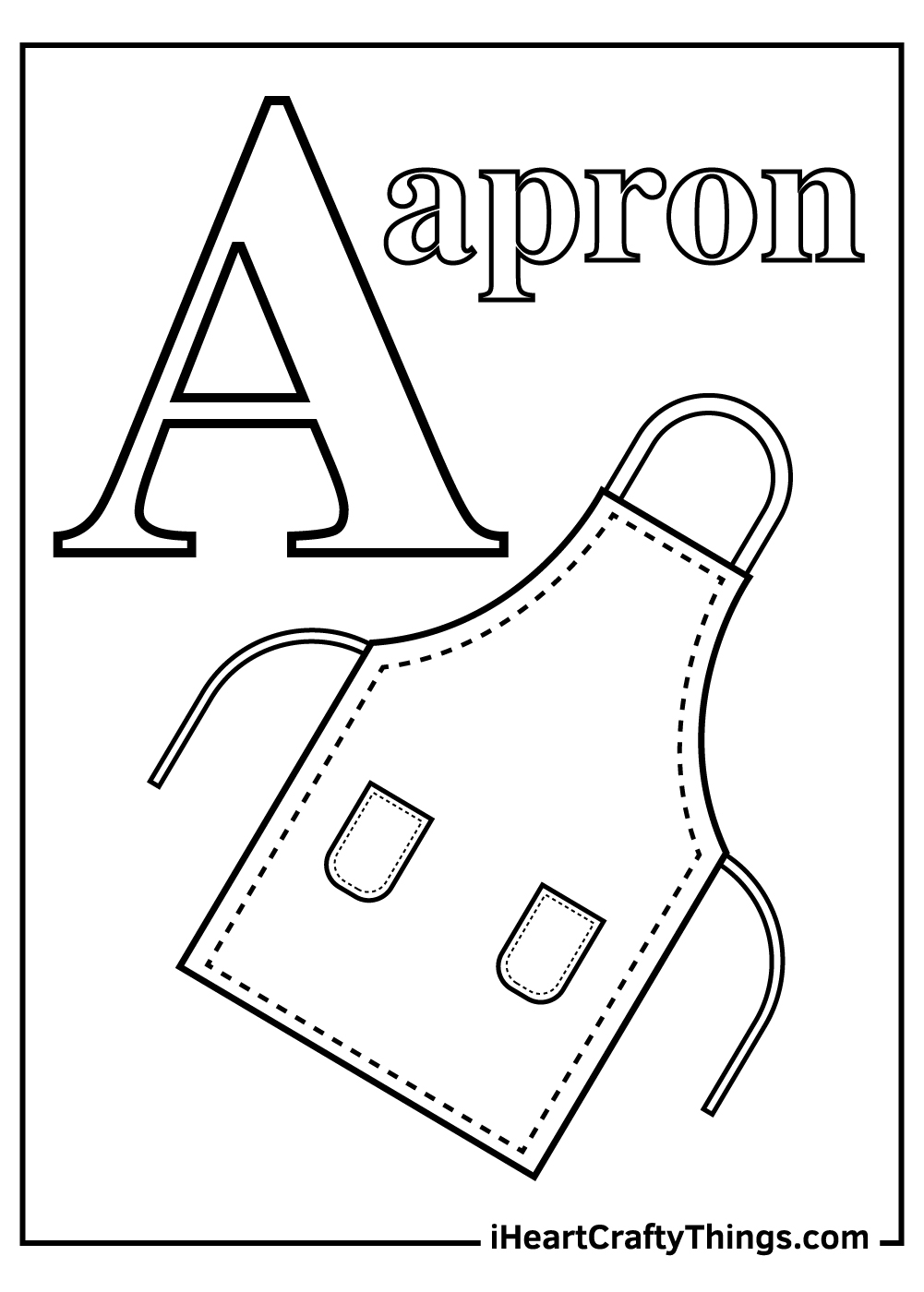 a is for apron letter a coloring pages 