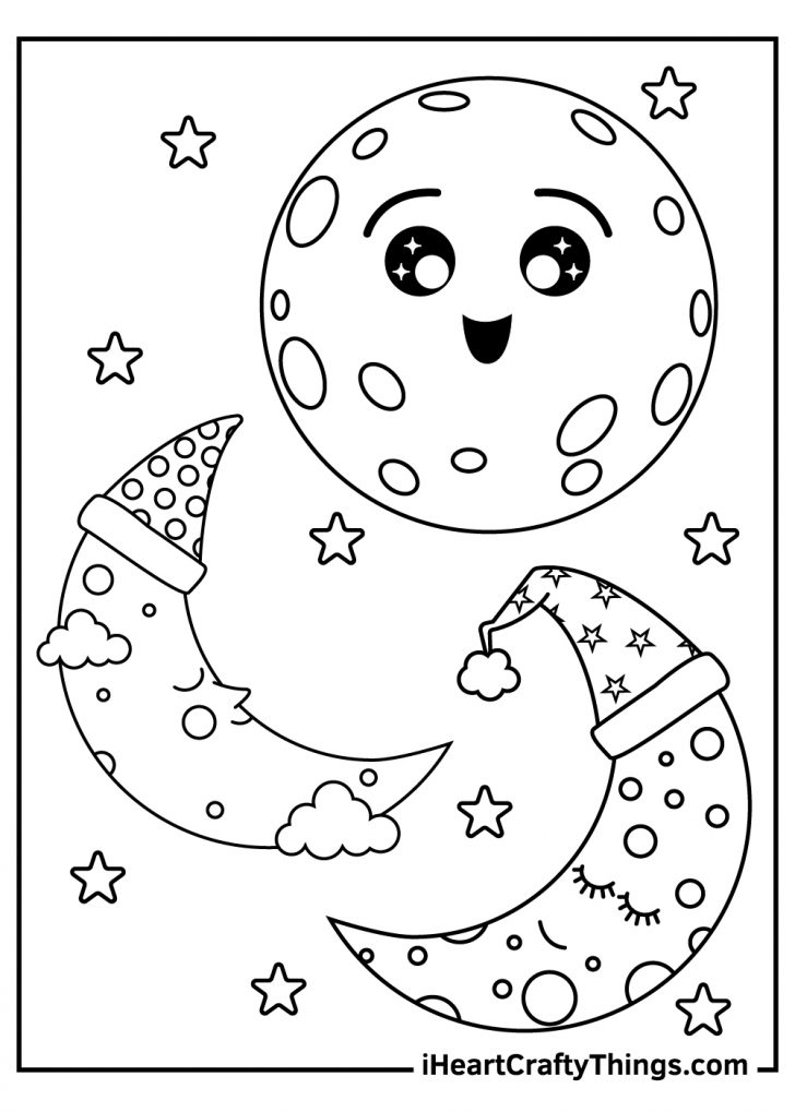 15 Moon Coloring Pages (100% Free Printables)