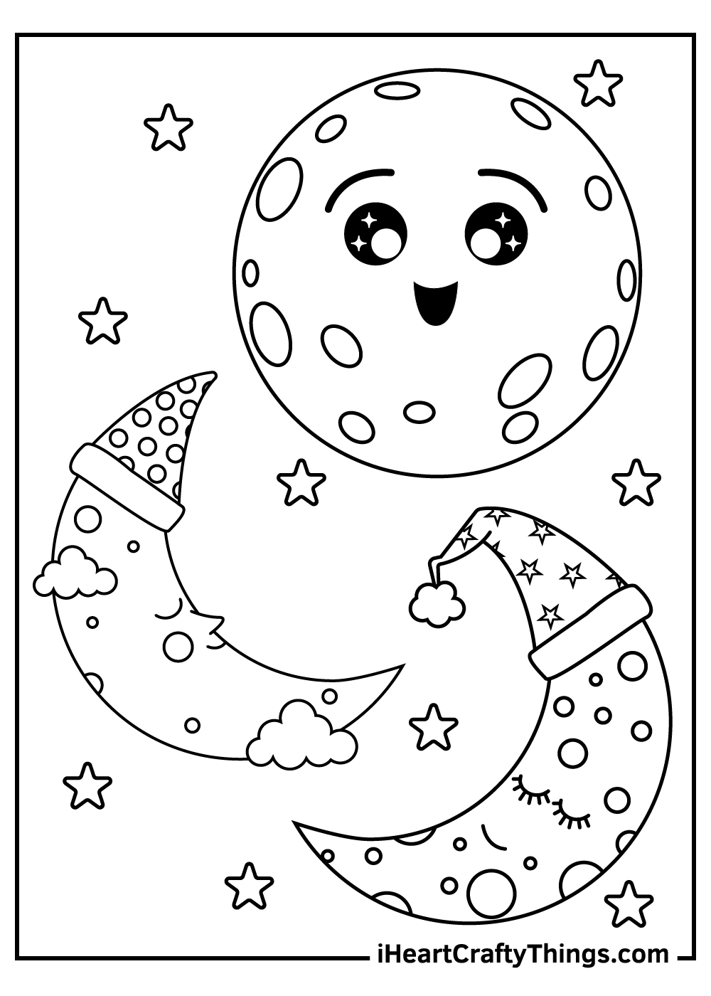 moon with craters coloring page