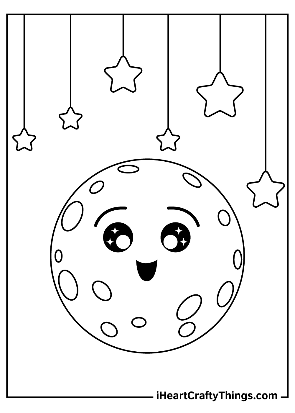 moon with craters coloring page