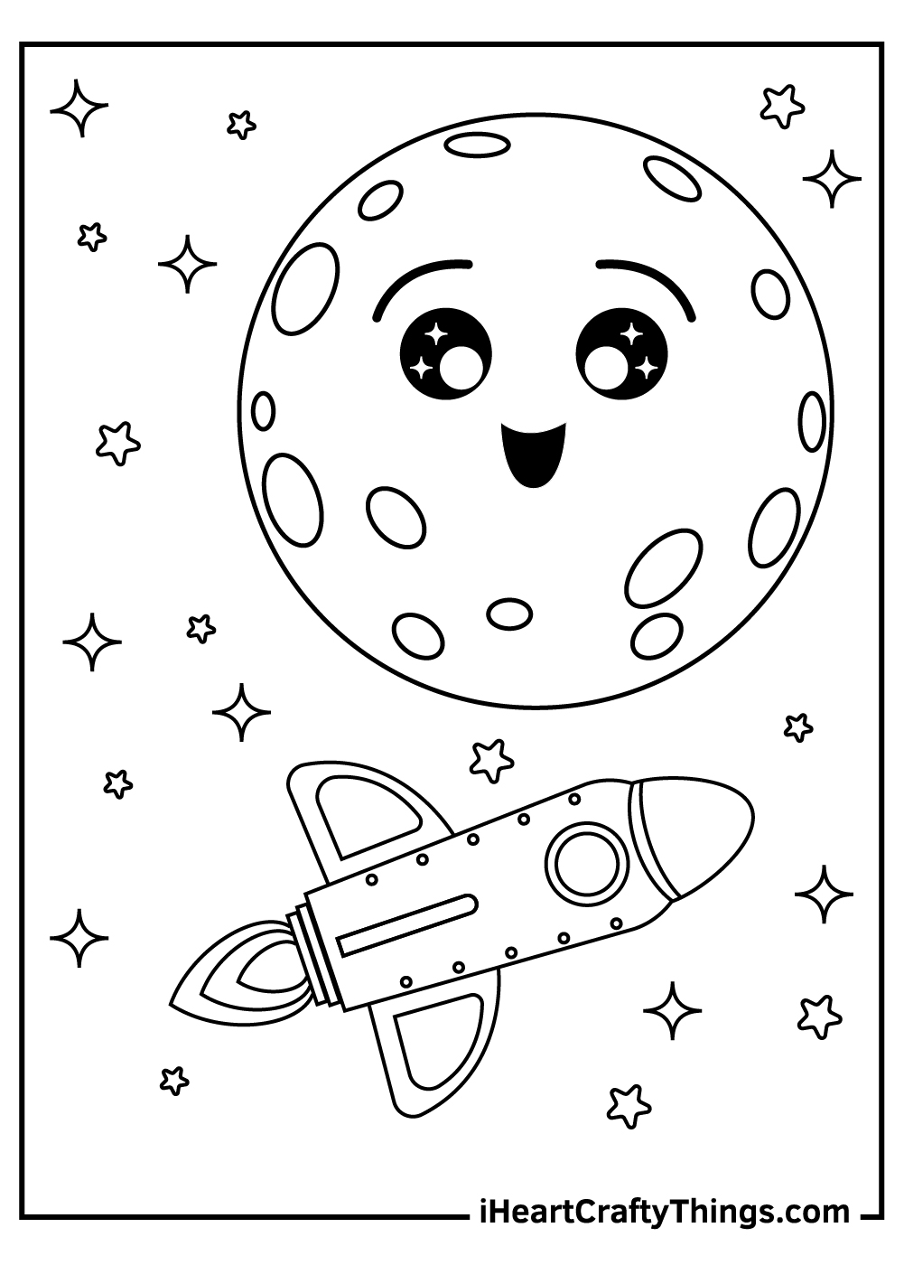 moon with craters coloring page