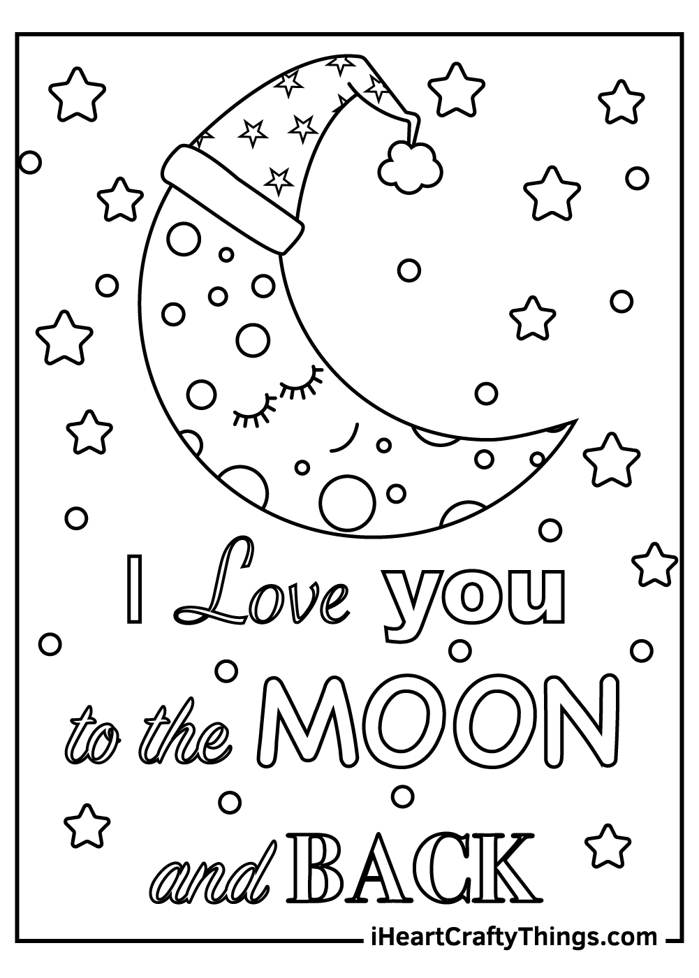 I Love You To The Moon And Back Page Coloring Pages