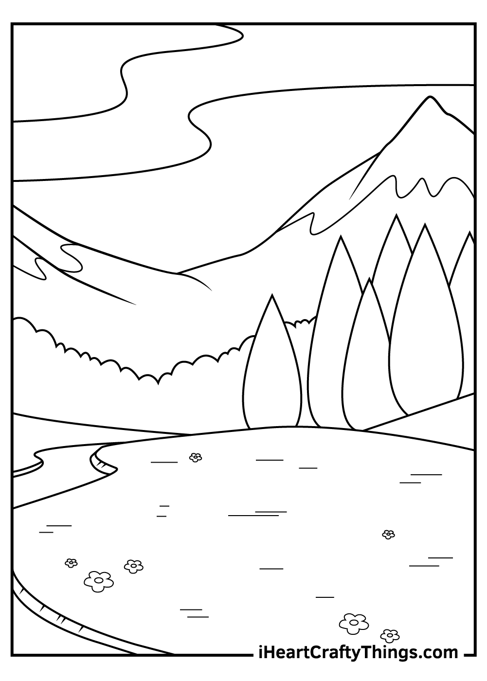 mountain coloring page