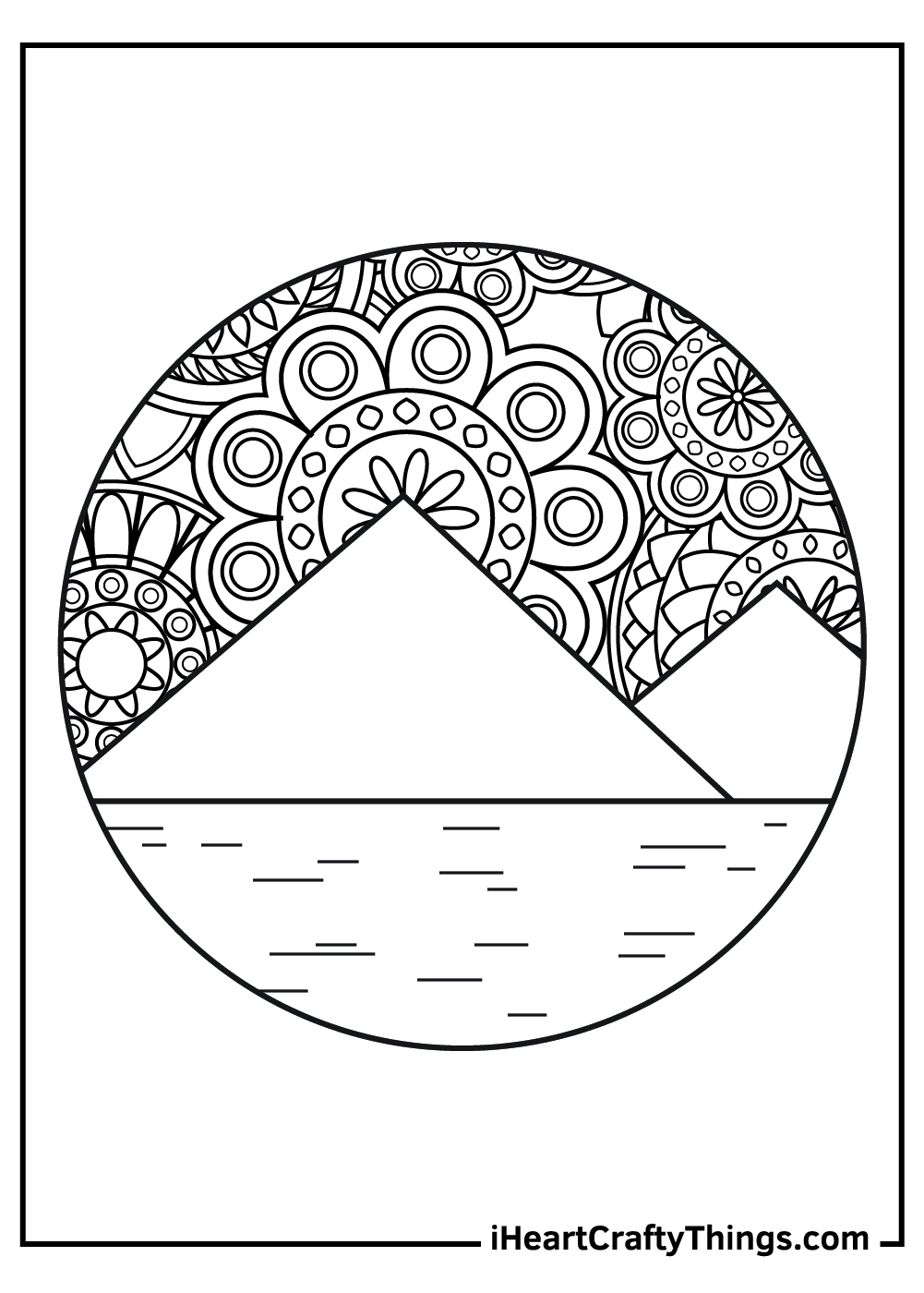 mountain coloring page