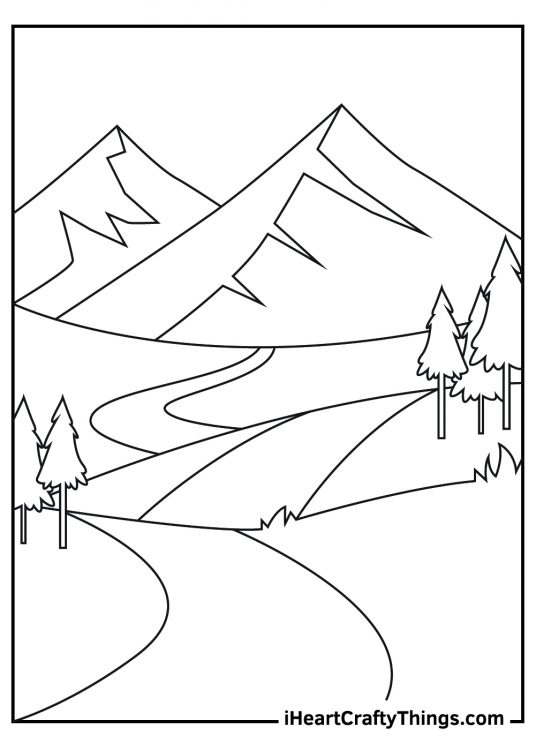 Mountains Coloring Pages