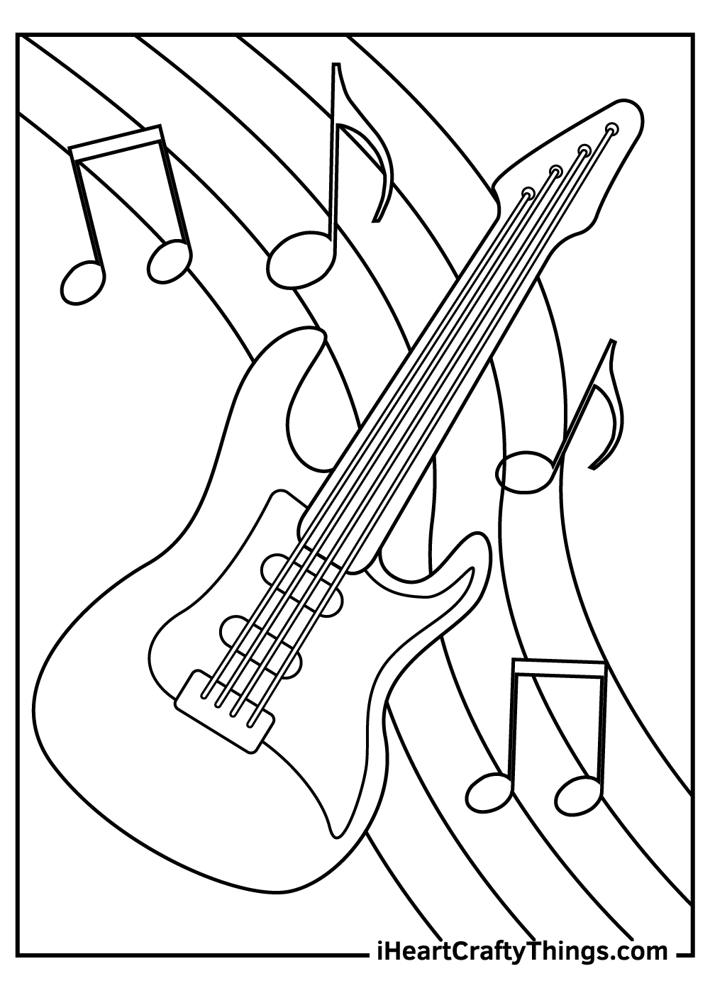 rock guitar coloring page