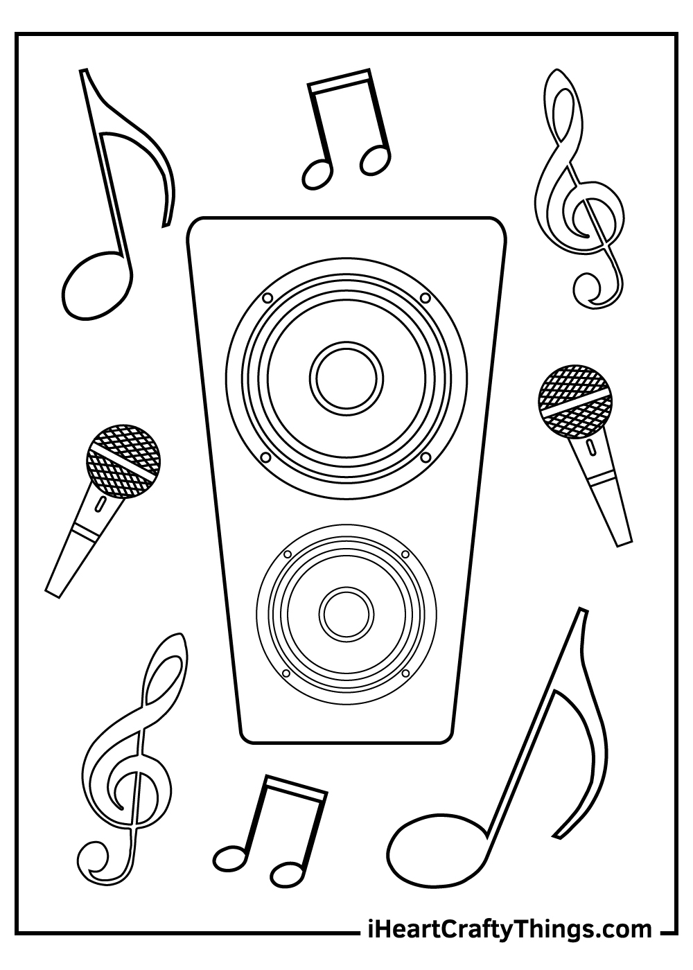 coloring book children pages of music notes