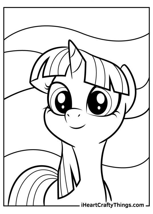 My Little Pony-themed poster featuring portrait of Twilight Sparkle with eyes widely opened