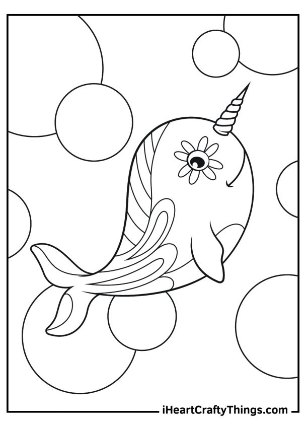 narwhal coloring pages updated 2021