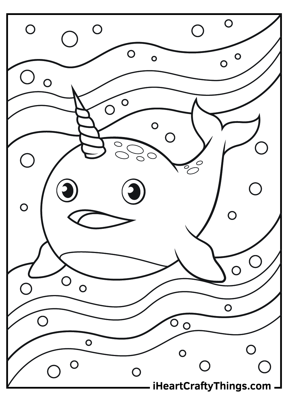 simple narwhal coloring pages free download
