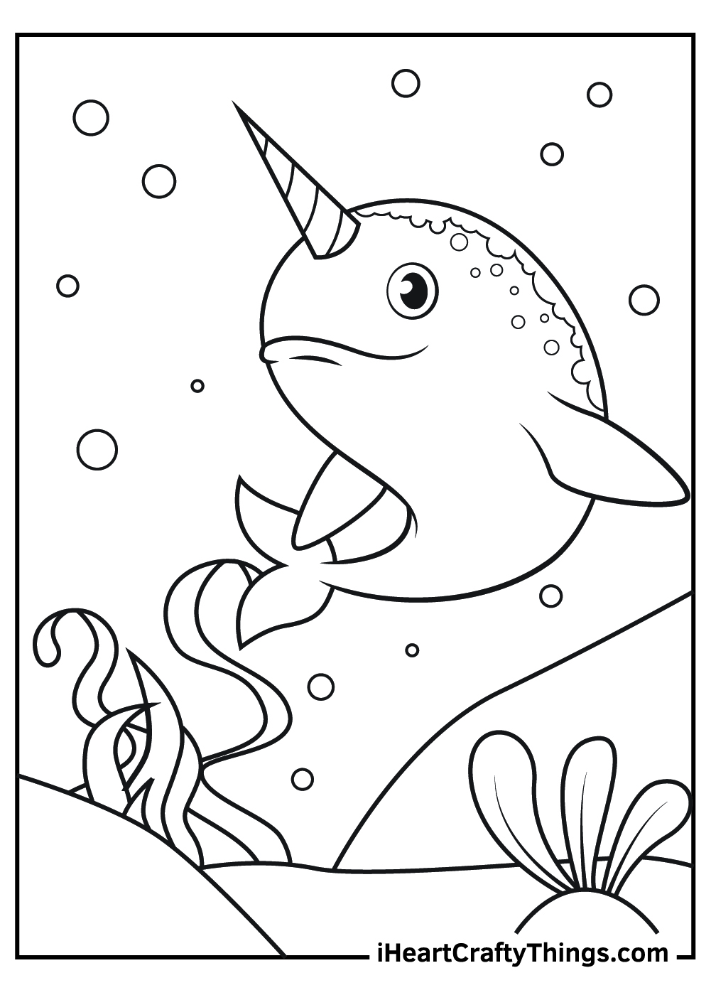 animated narwhal coloring pages free download
