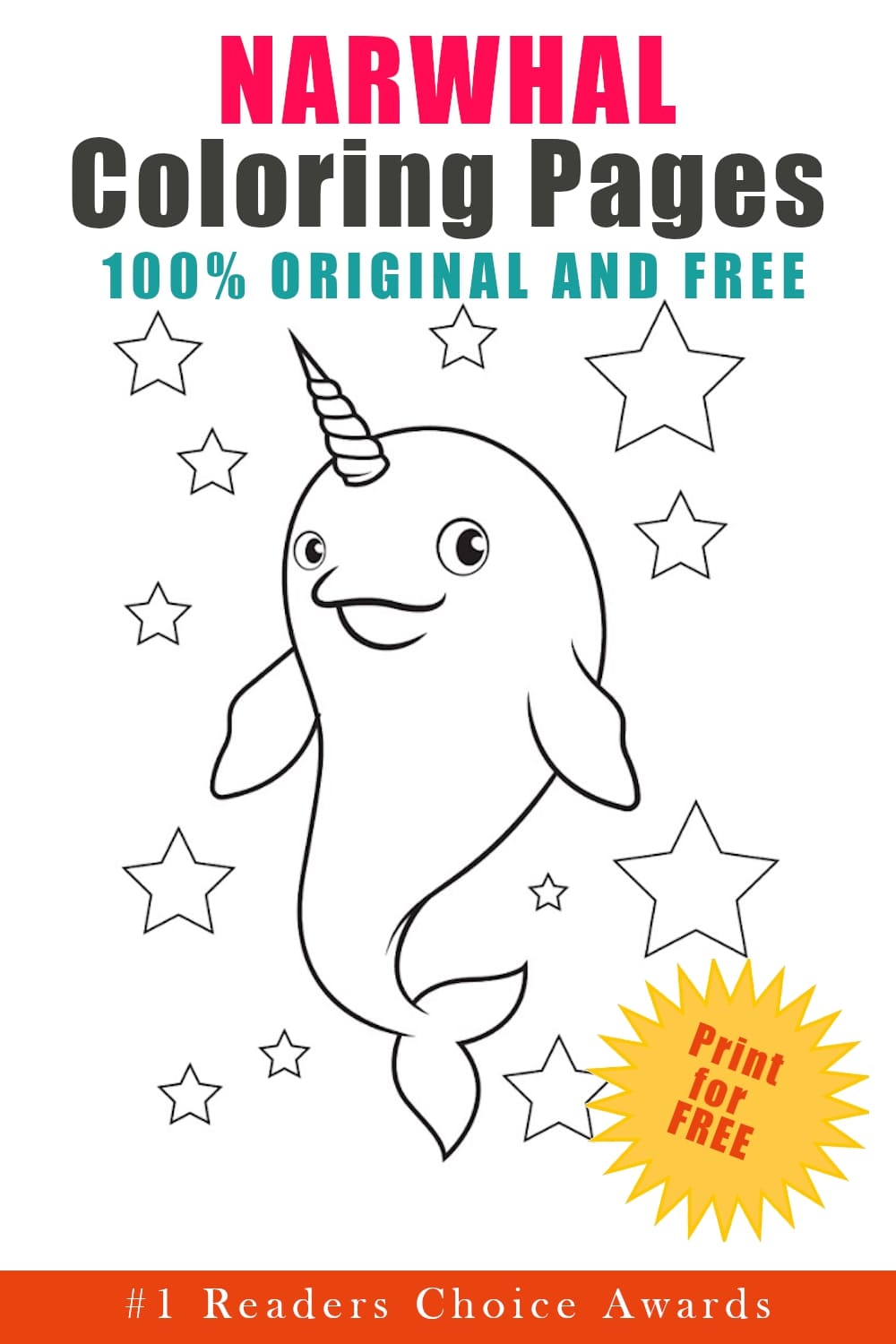 original and free narwhal coloring pages