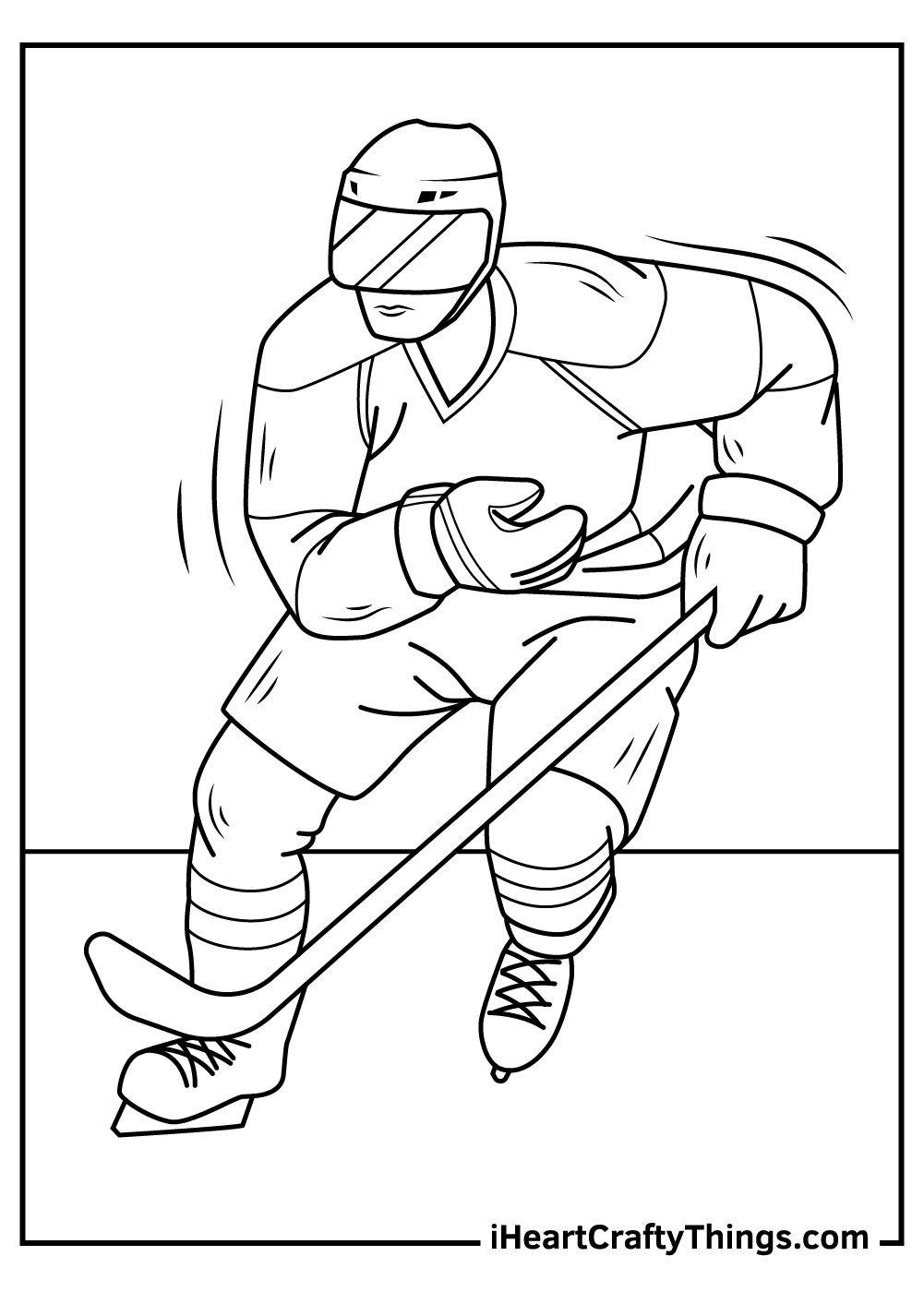 hockey player coloring page