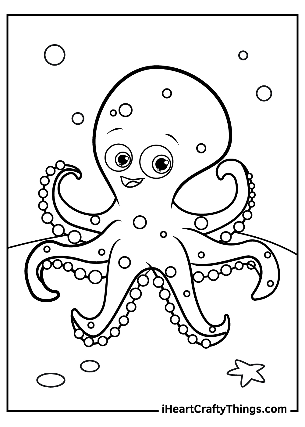 Octopus Coloring Page Free Printable - Made with HAPPY