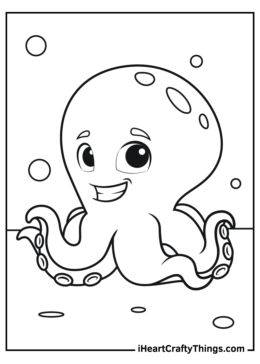 Octopus Coloring Page Free Printable - Made with HAPPY