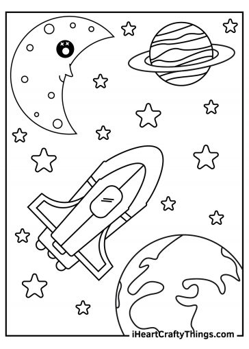 32 Outer Space Coloring Pages (100% Free Printables)