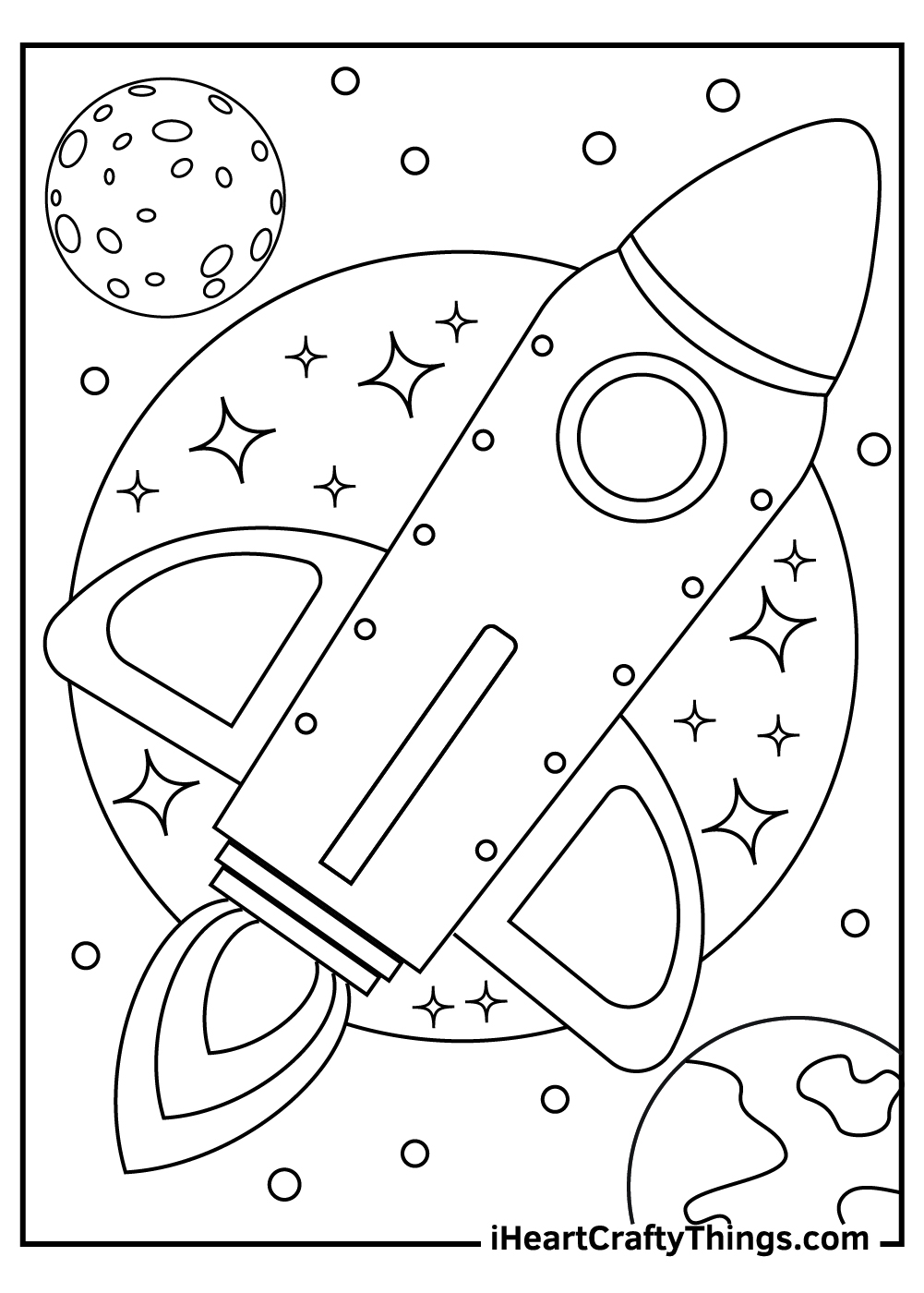 Space Coloring Book For Kids: Big Coloring Pages For Kids Ages 4-8